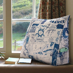 Backrest Lounge Cushion with Pocket 100% Cotton—Nautical