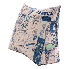 Backrest Lounge Cushion with Pocket 100% Cotton—Nautical