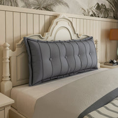 Rectangular Back Support Headboard Pillow Cotton—Gray