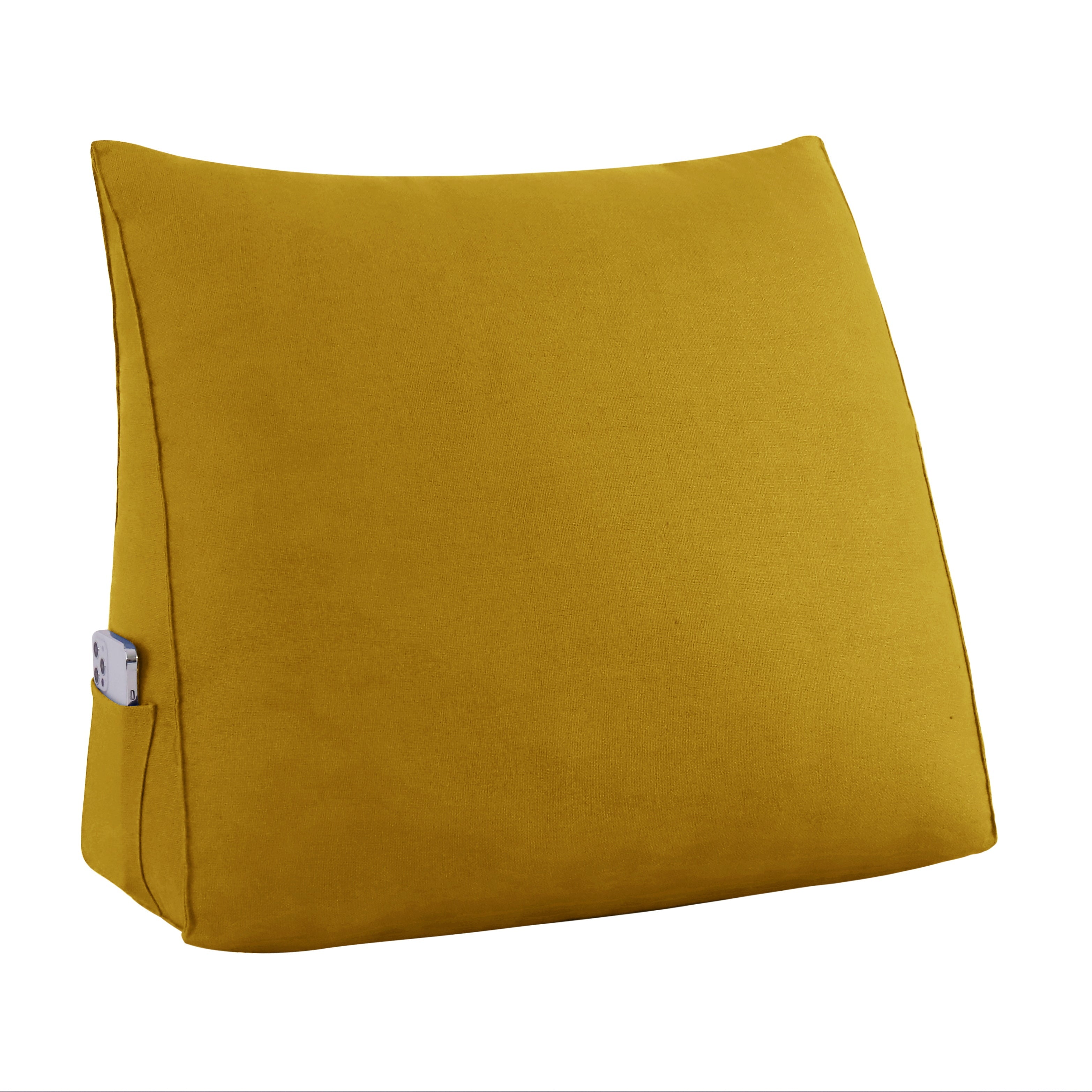 Triangular Bed Wedge Pillow with Removable and Washable Cover Linen— Yellow 23.5 Inches