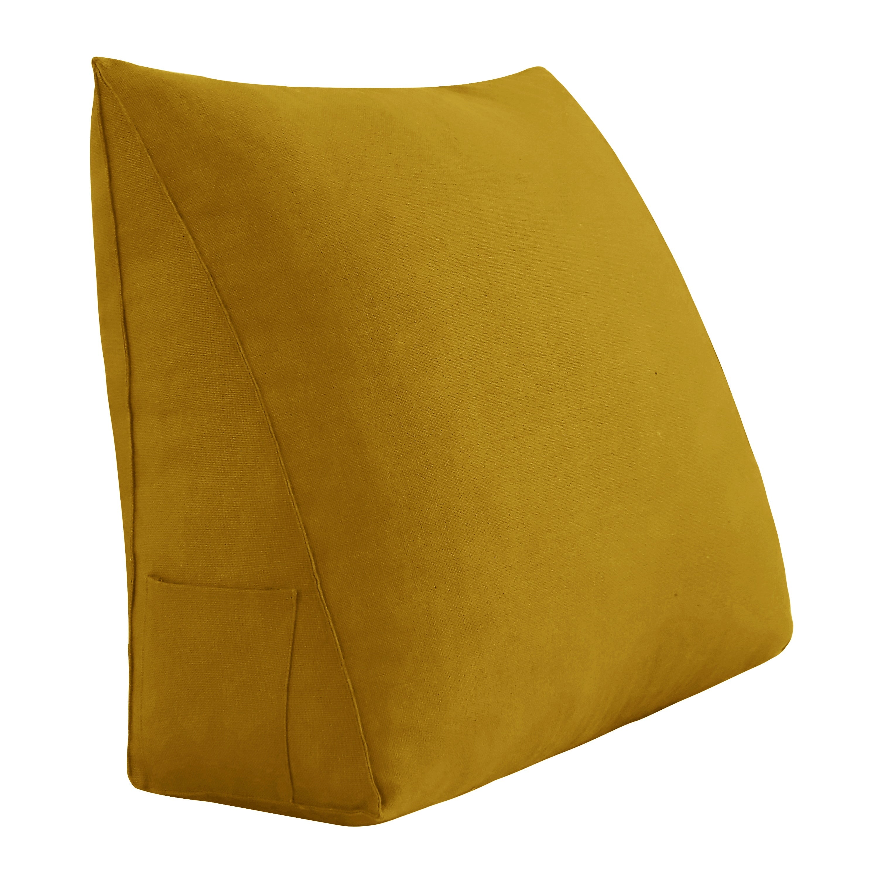 Triangular Bed Wedge Pillow with Removable and Washable Cover Linen— Yellow 23.5 Inches