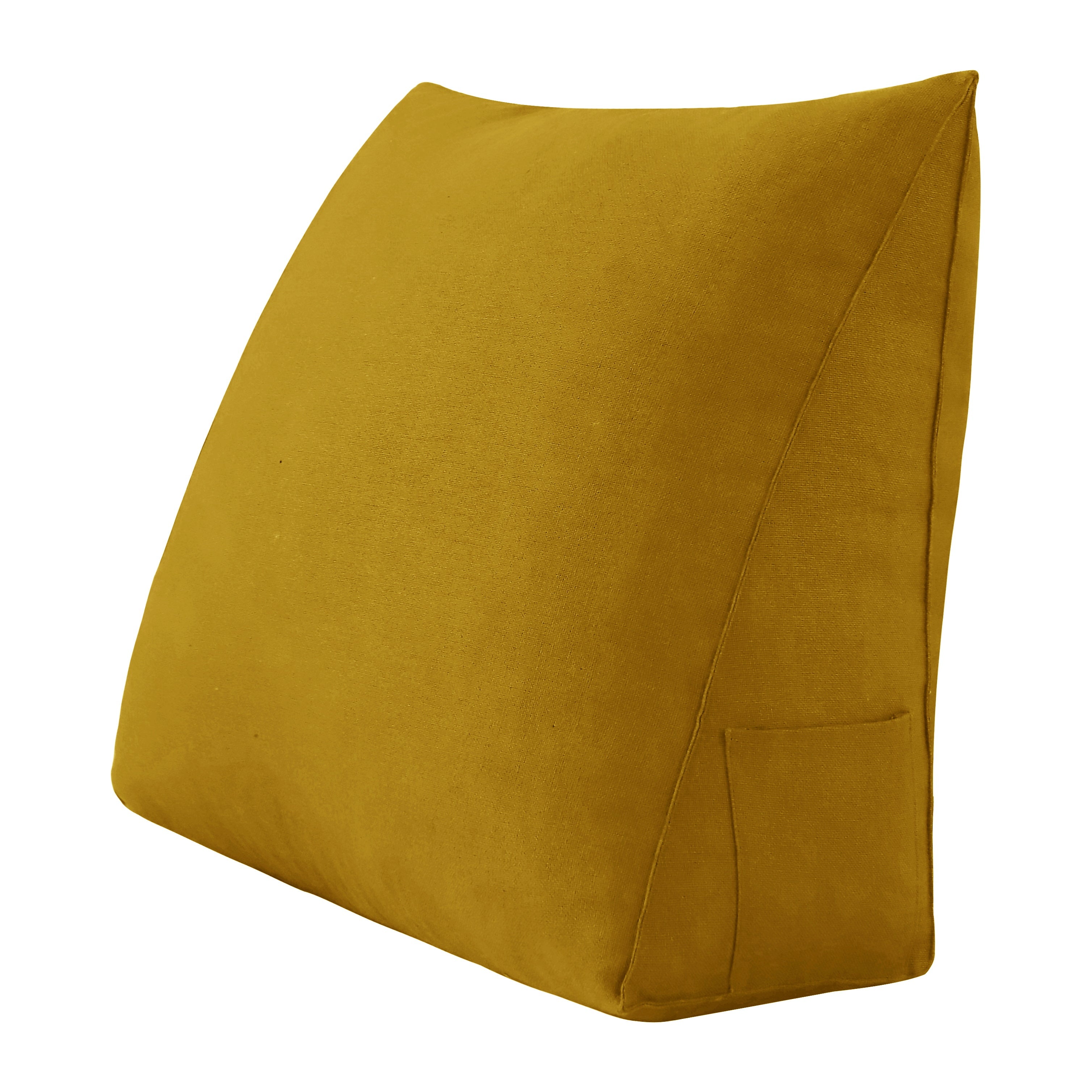 Triangular Bed Wedge Pillow with Removable and Washable Cover Linen— Yellow 23.5 Inches