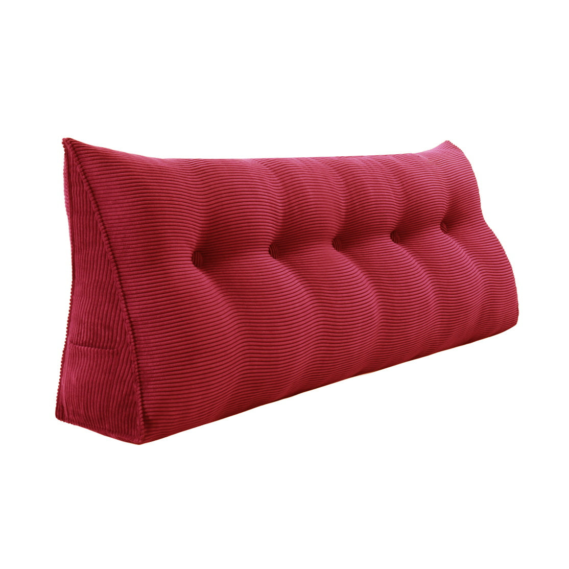 Triangular Reading Pillow Headboard Backrest Corduroy— Red