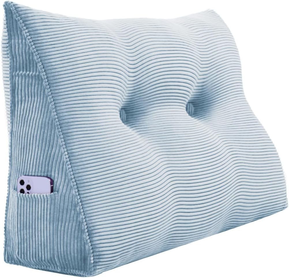 6 lbs Thickened Small Single Wedge Pillow Backrest Support —— Light Blue