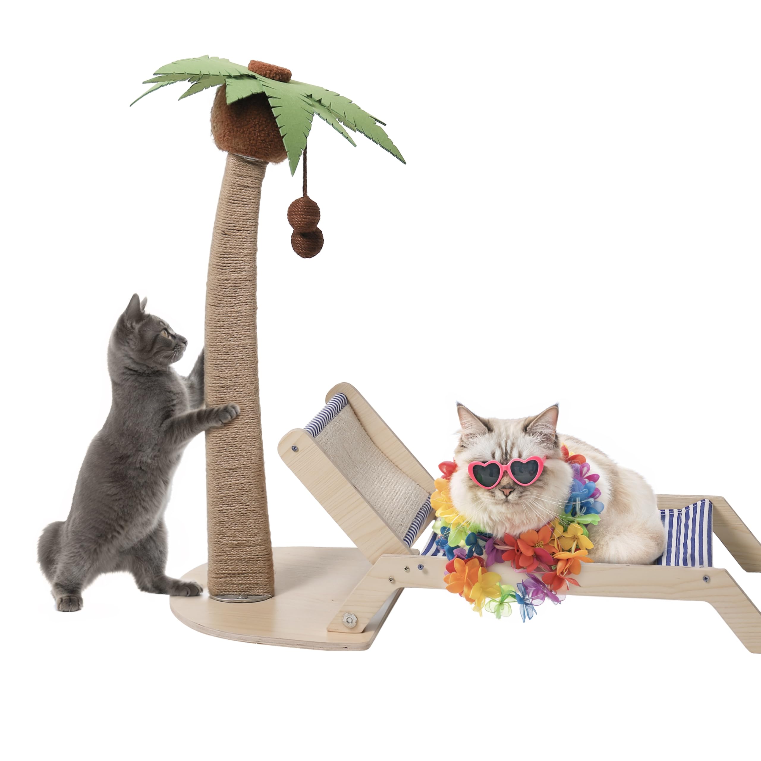 Palm Tree Cat Scratching Post with Bed