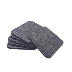 Premium Blue Square Felt Coasters Set of 6