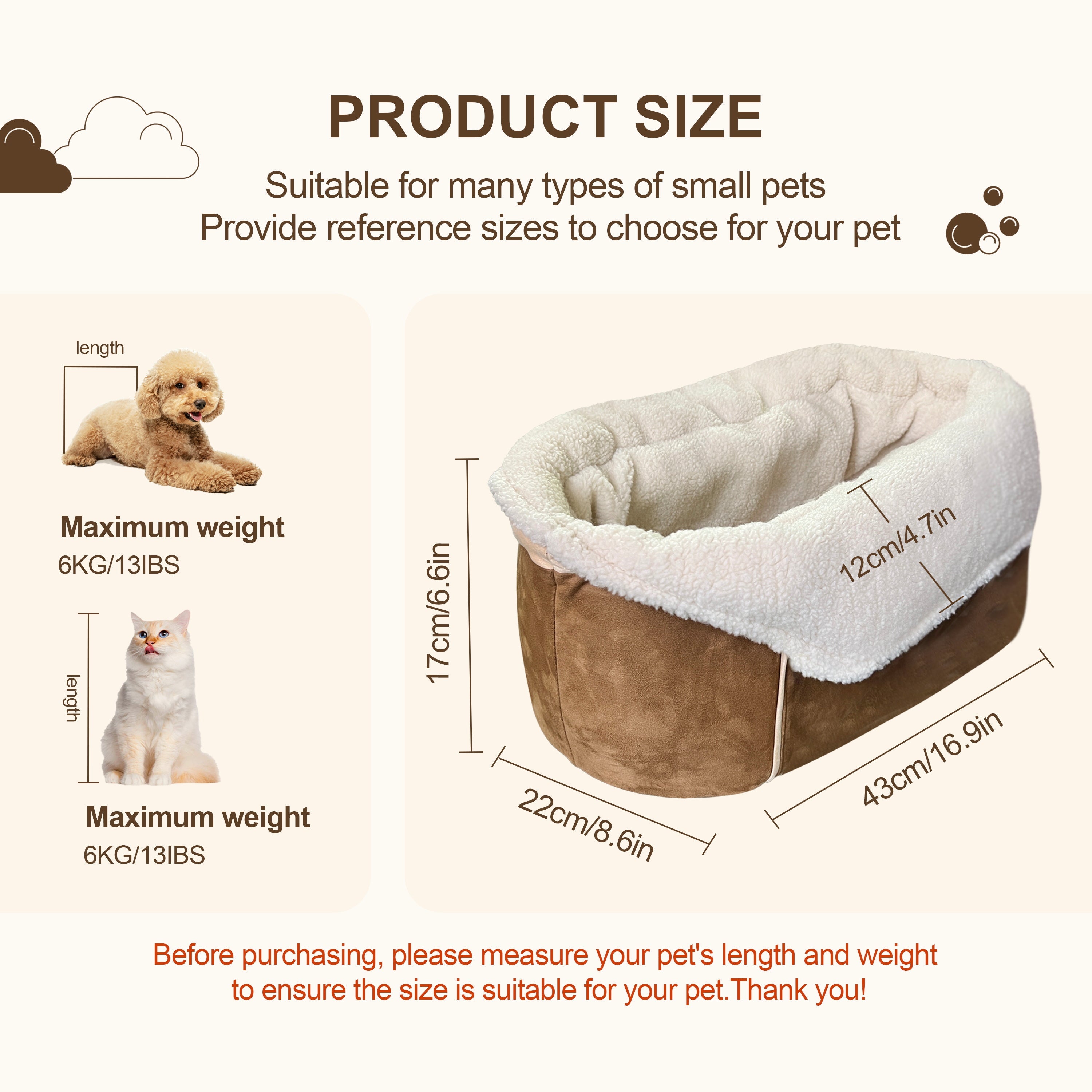 Center Console Dog Car Seat For Small Dog ——Brown