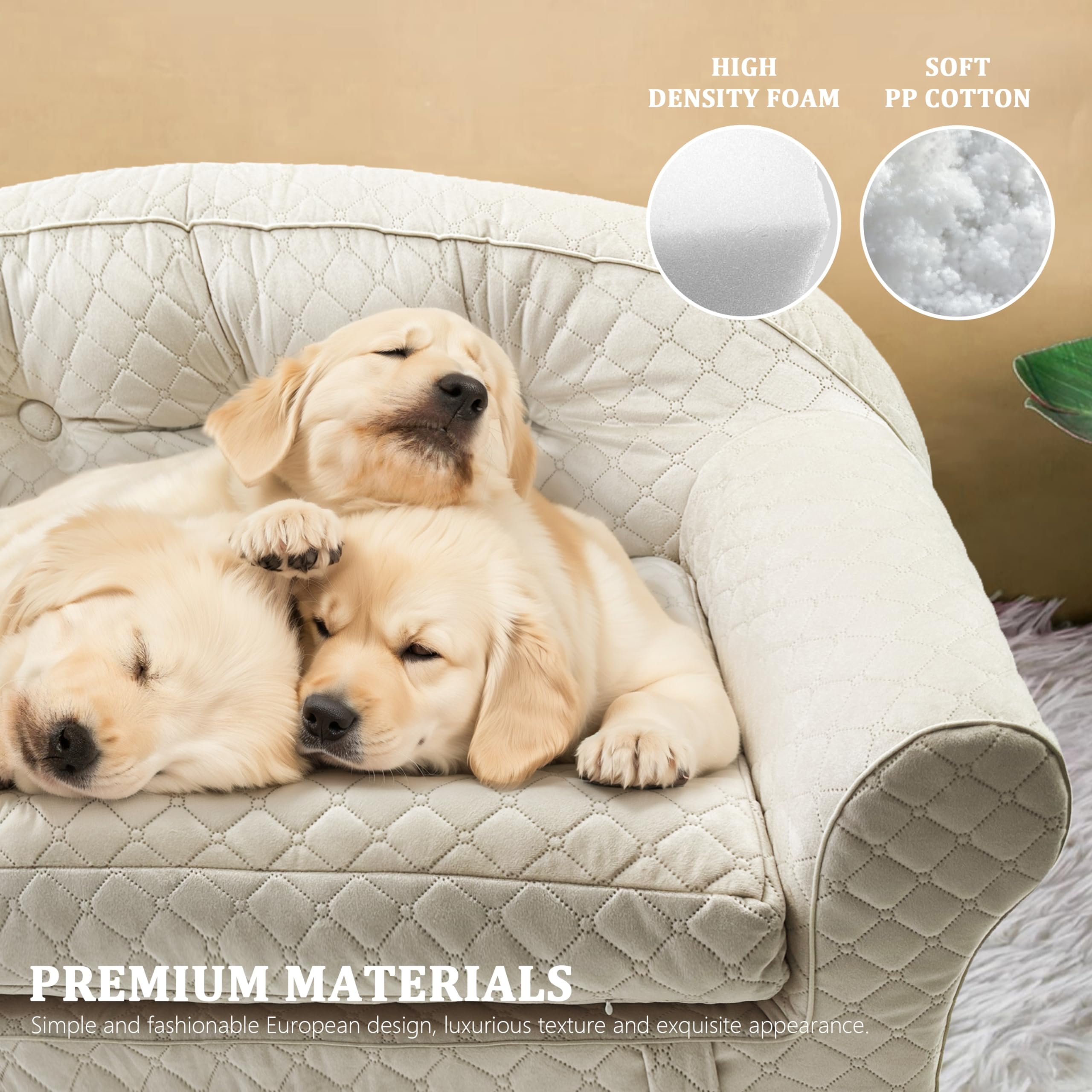 Luxury Dog Sofa Bed with Attached Blanket