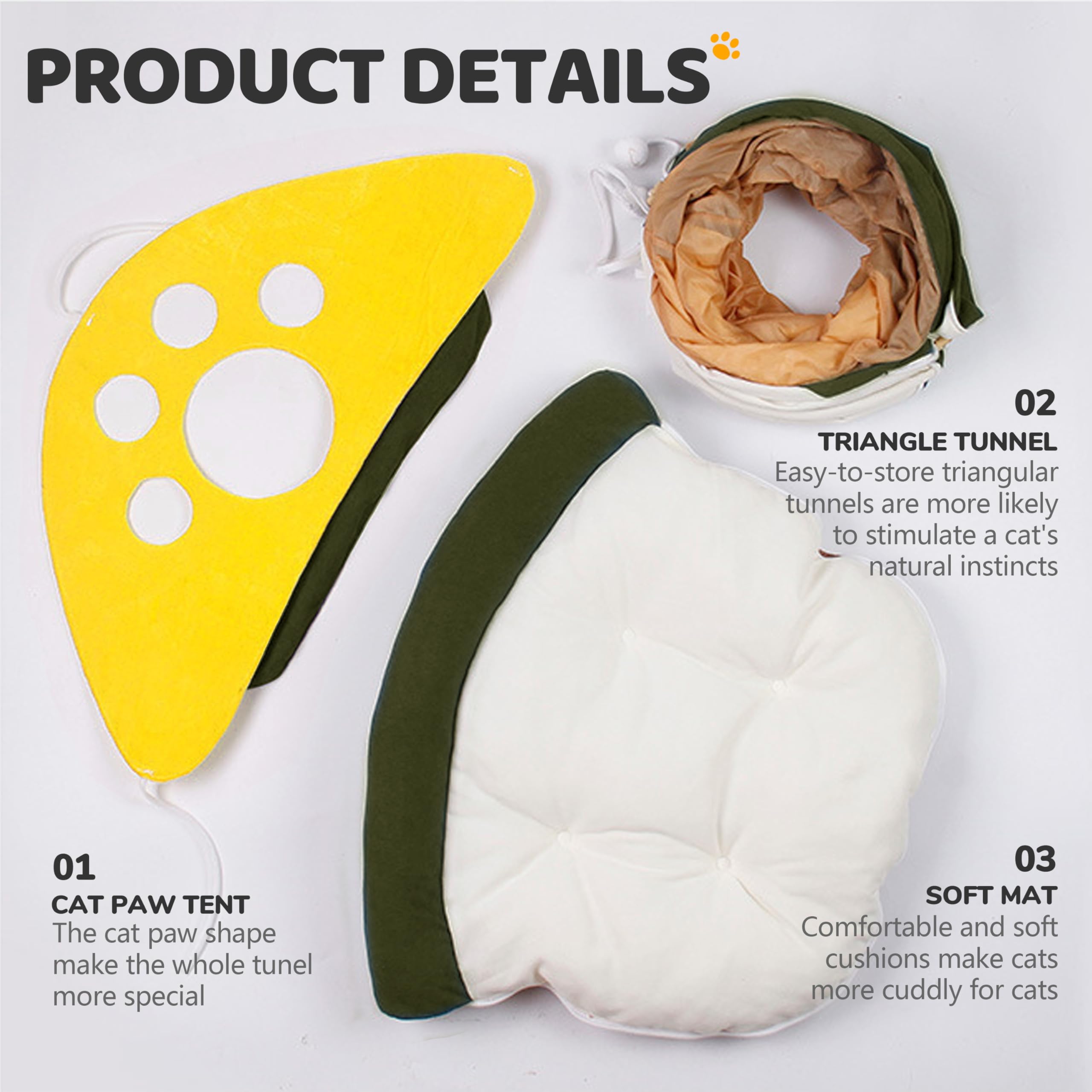 Peekaboo Cat Tunnel Cozy Cave Bed for Indoor Cats and Kittens