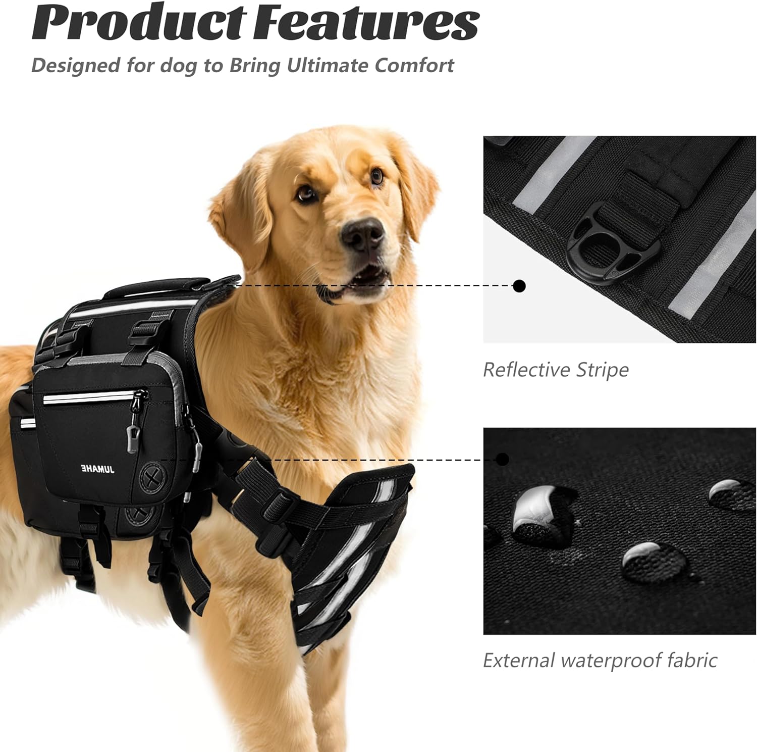 Medium-Large Dog Hiking Backpack: Outdoor Adventure Gear for Dogs