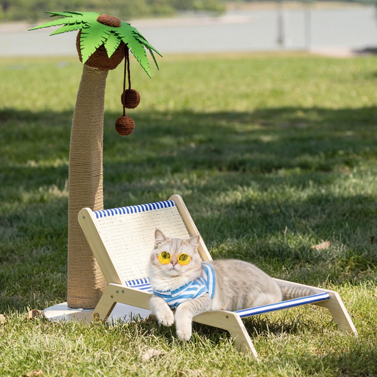 Palm Tree Cat Scratching Post with Bed