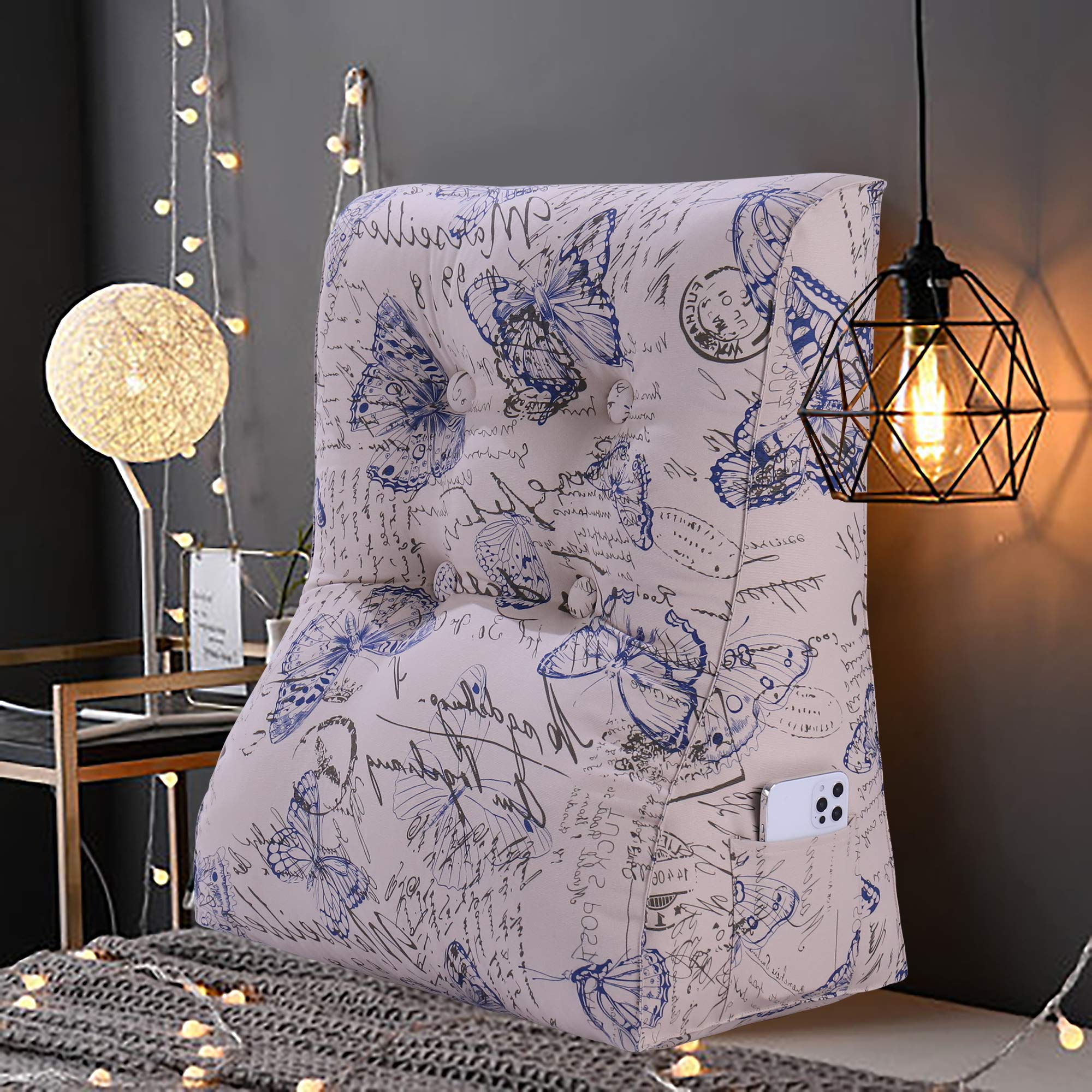 Curve Reading Pillow  — Blue Butterfly