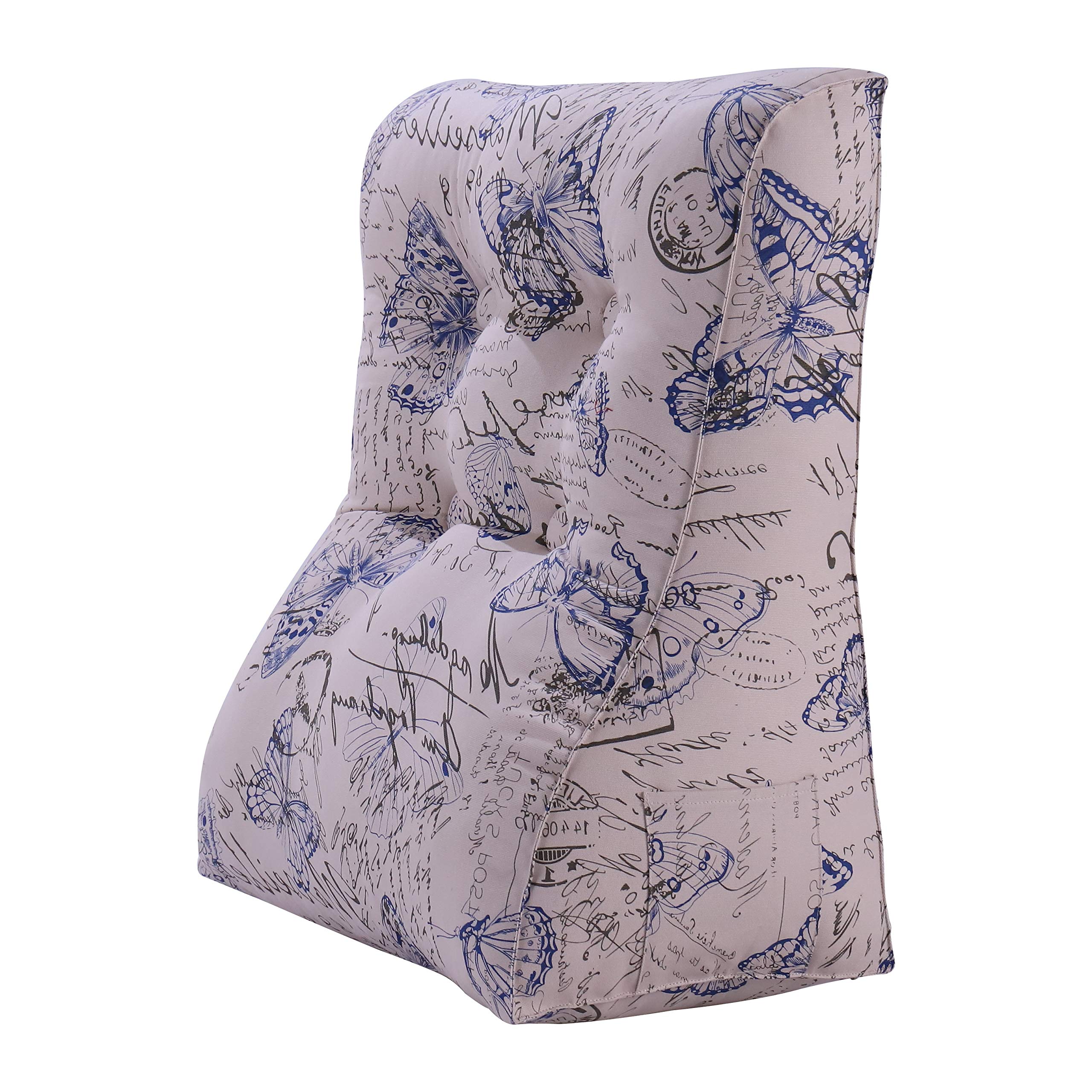 Curve Reading Pillow  — Blue Butterfly