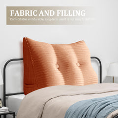 Wedge Pillow with Cylinder Neck Bolster —Peach