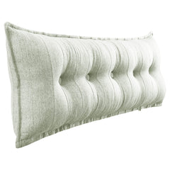 Rectangular Headboard Reading Body Pillow Linen-White