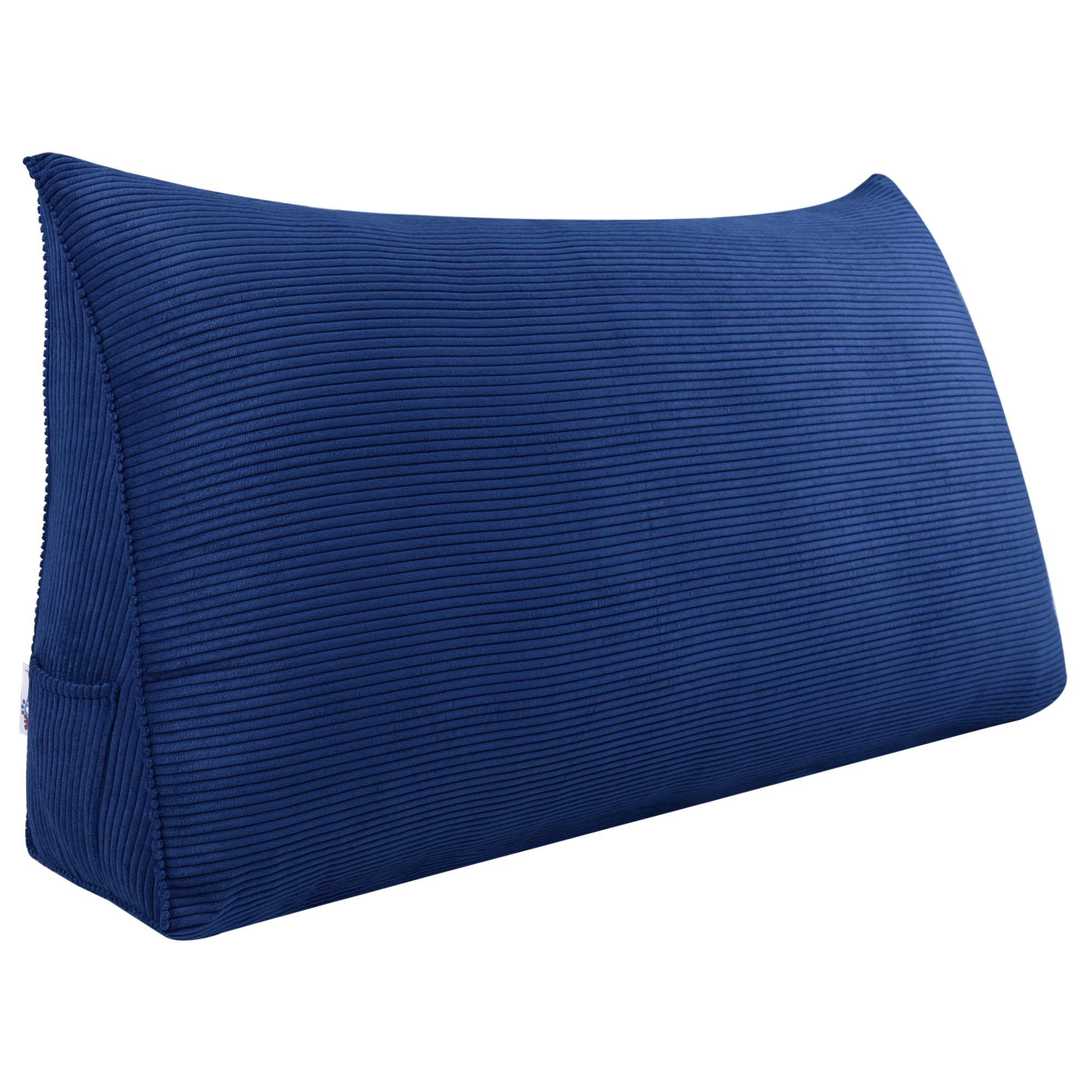 Large Pillow Positioning Wedge No Button Corduroy— Deep Blue