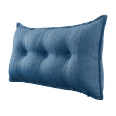 Rectangular Headboard Reading Body Pillow Linen-Blue