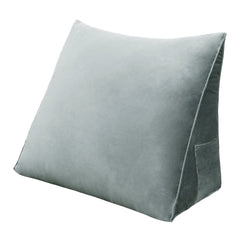 Reading Pillow Back Support Bed Wedge No Button Velvet— Grey