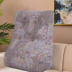 Curve Reading Pillow — World Map Tan