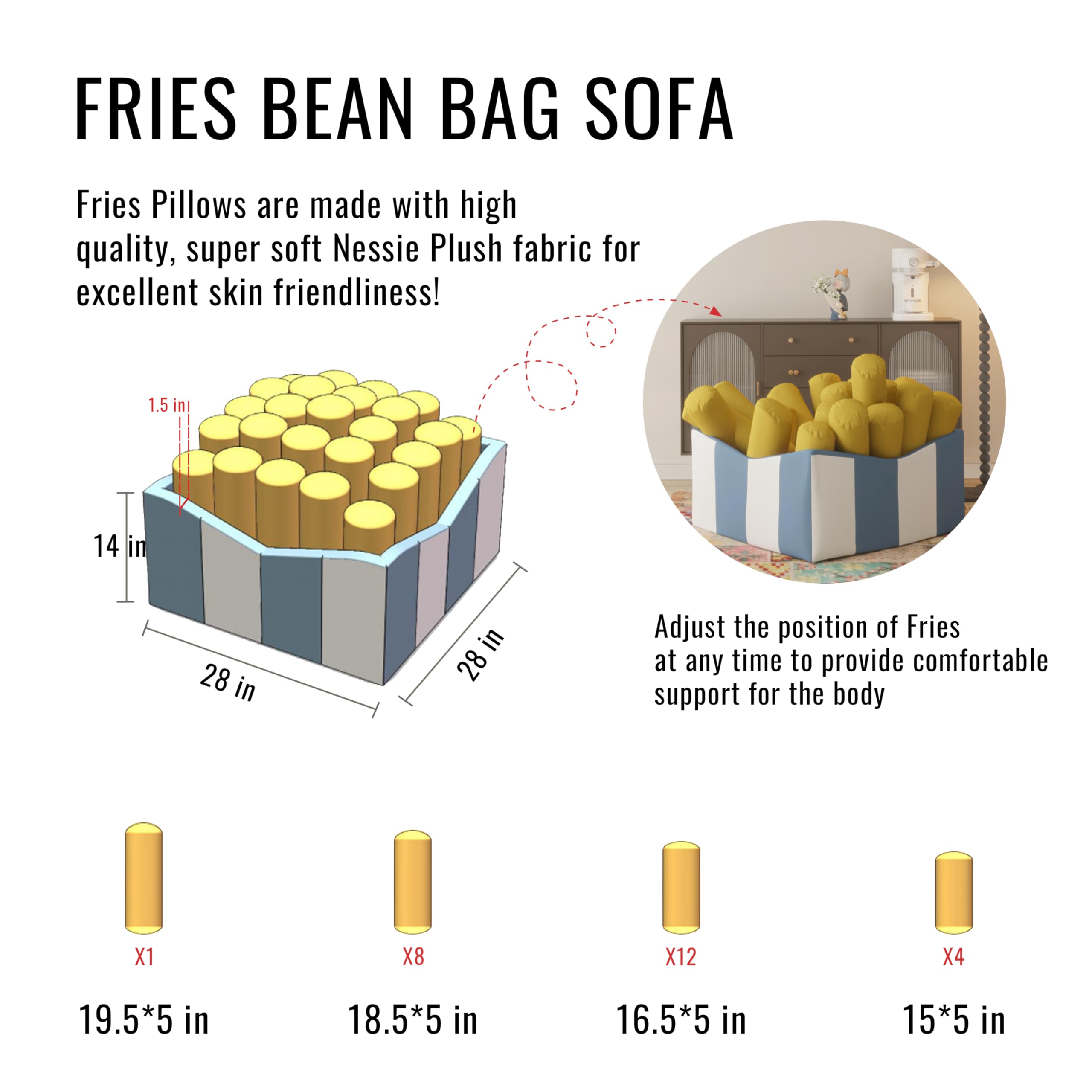 French Fries Bean Bag Chairs: Comfy Lounger