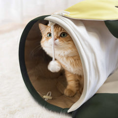 Peekaboo Cat Tunnel Cozy Cave Bed for Indoor Cats and Kittens