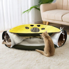 Peekaboo Cat Tunnel Cozy Cave Bed for Indoor Cats and Kittens