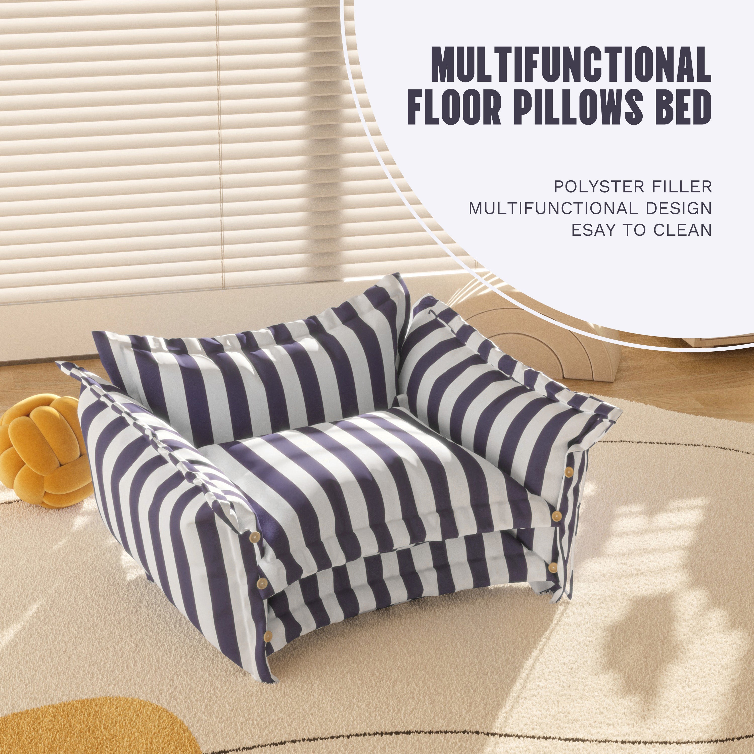2 in 1 Foldable Kids Sofa Chair Couch Backrest Armchair Bed