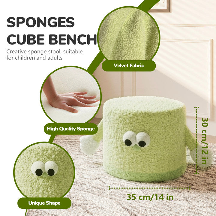 Kids Ottoman Footrest Foam Cushion Seat