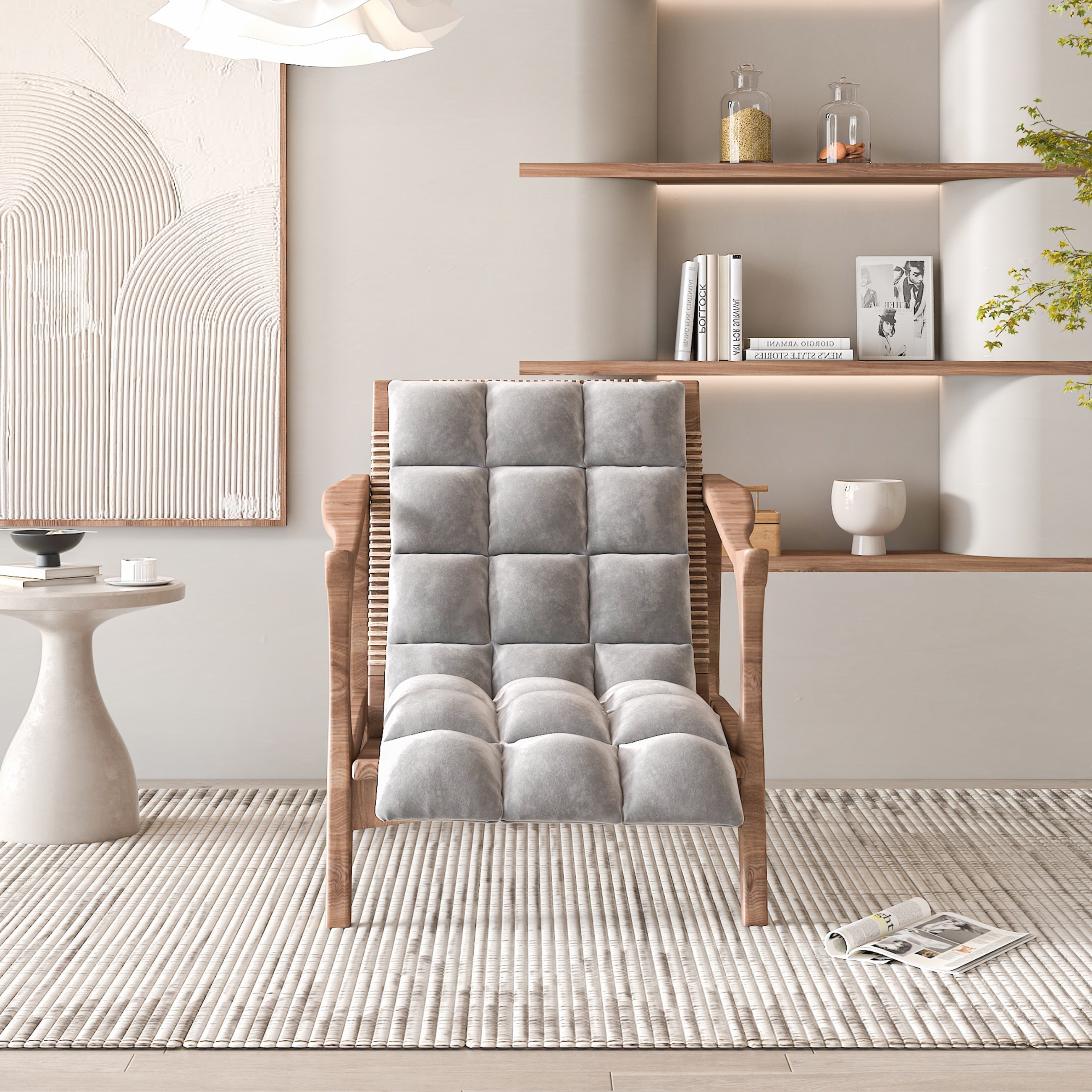 Square Chair Cushion Pads 4 PCS-Gray