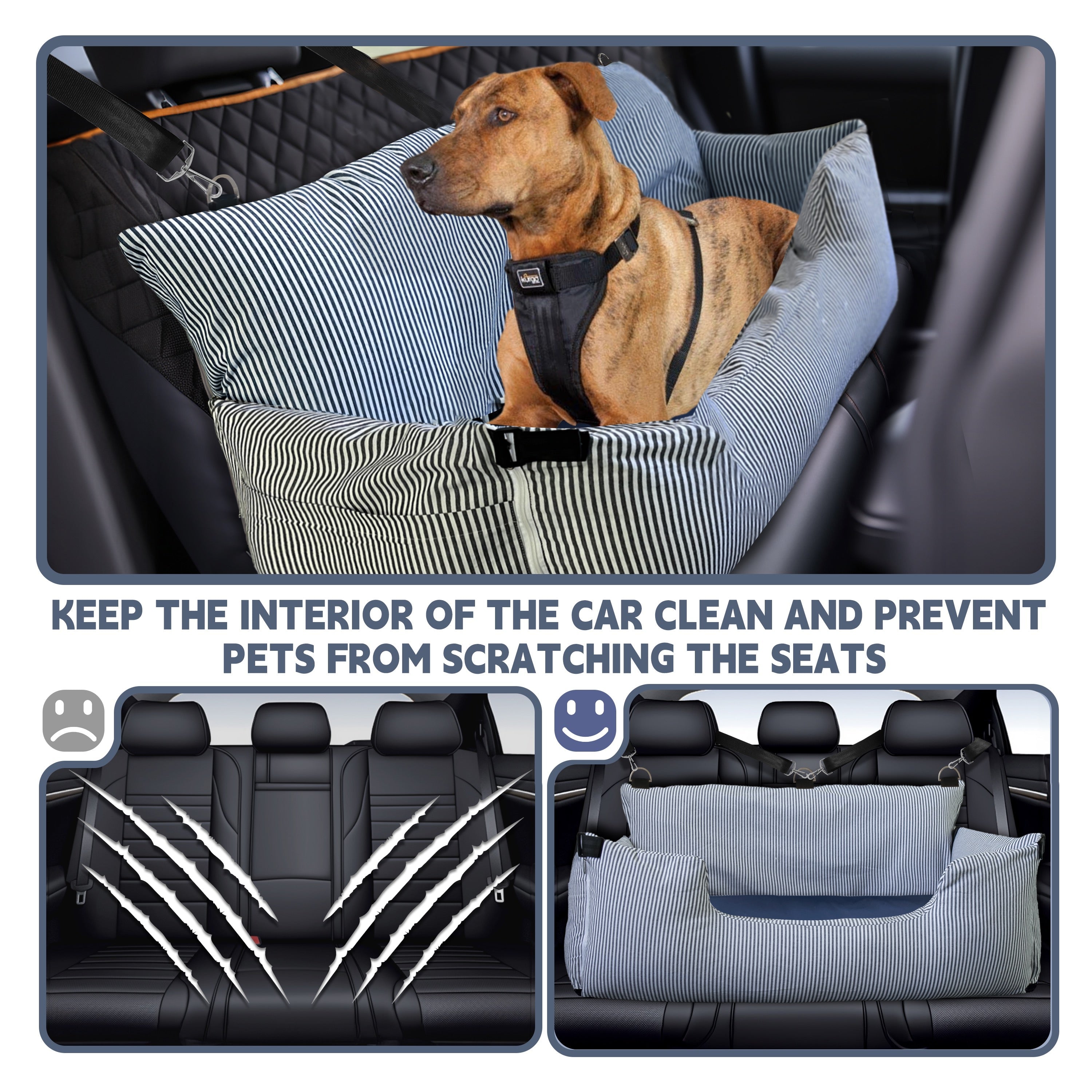 Dog Car Seat Pet Travel Booster Seat With Detachable Waterproof Oxford pad