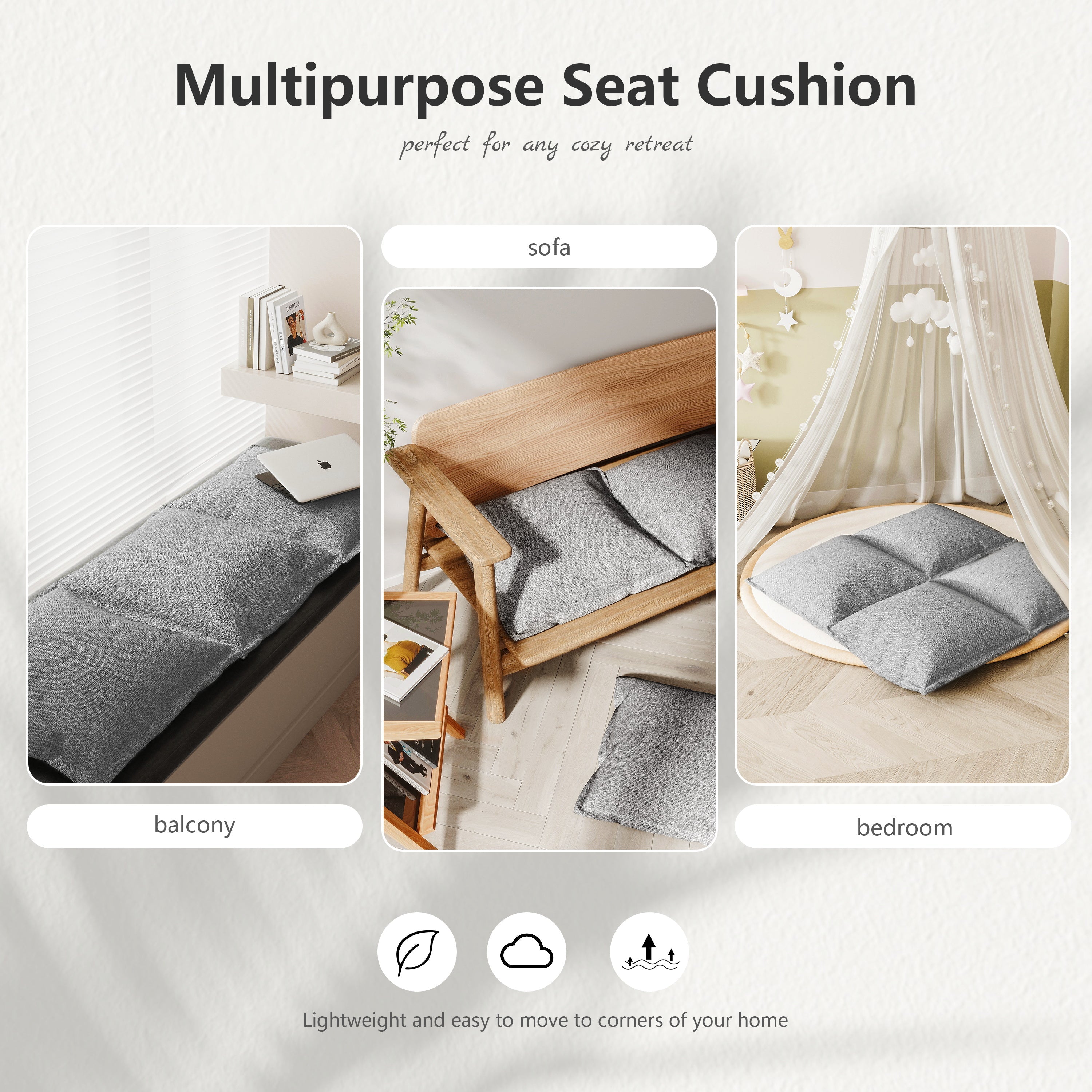 Square Chair Cushion Kitchen Pads 4 Pieces