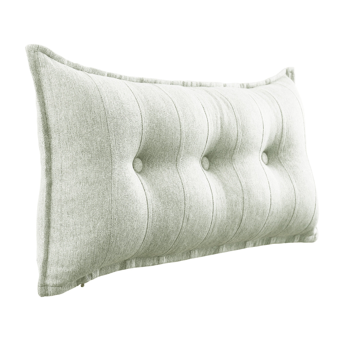 Rectangular Headboard Reading Body Pillow Linen-White