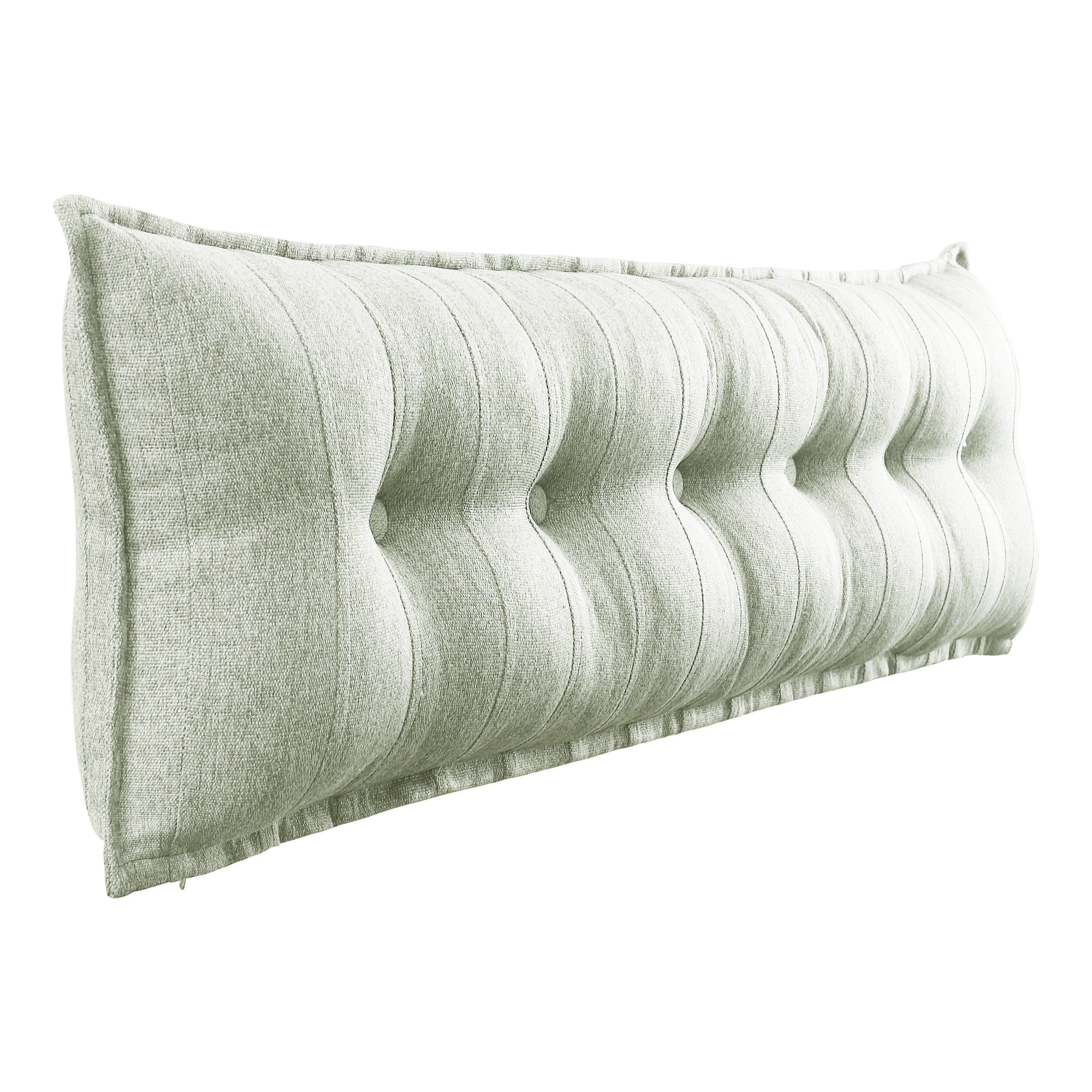 Rectangular Headboard Reading Body Pillow Linen-White