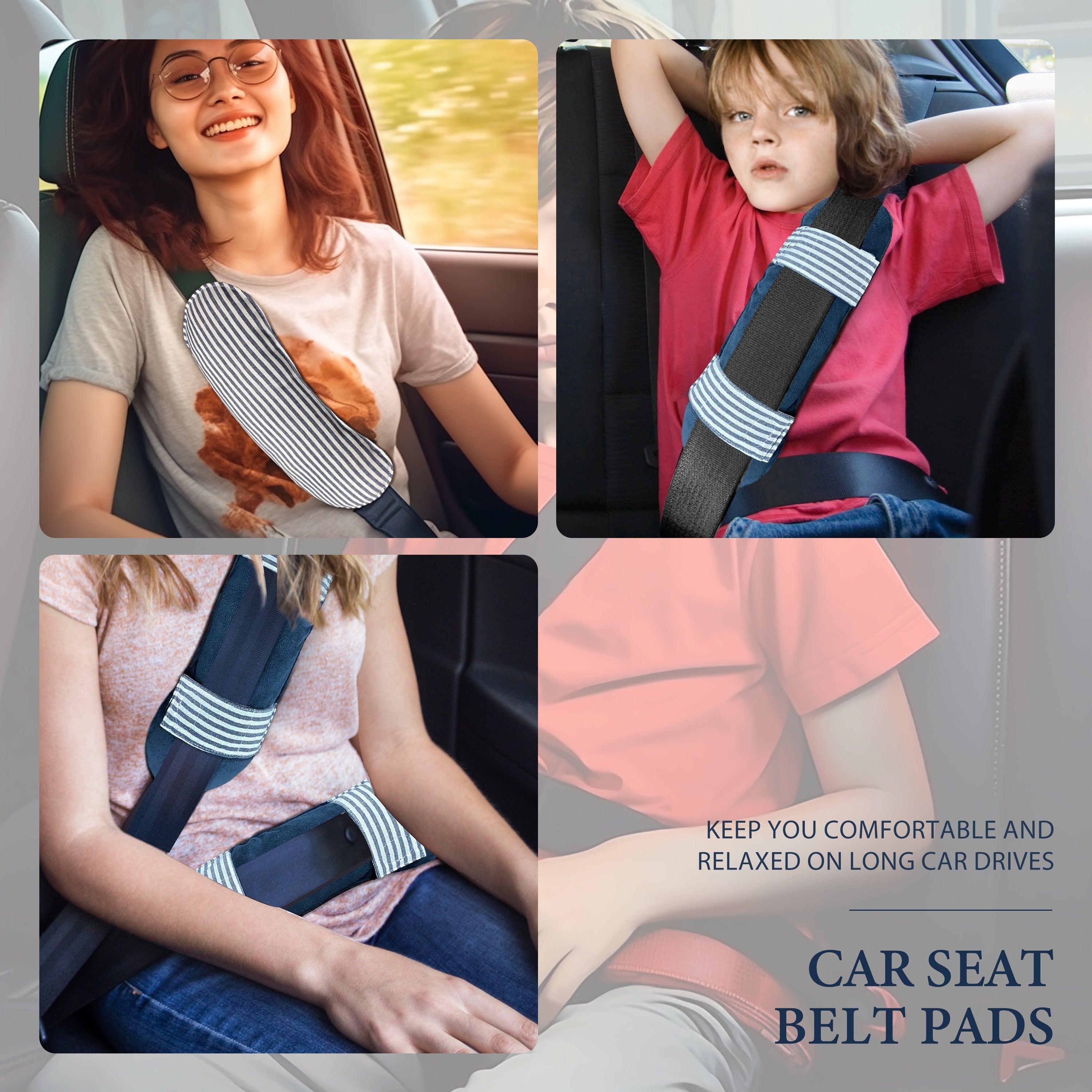 Car Seat Belt Protector Pads Soft Seatbelt Cover 2 Pack