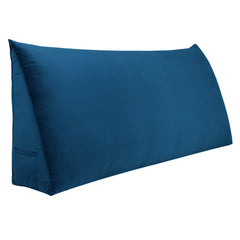 Large Pillow Positioning Wedge No Button Velvet—Deep Blue