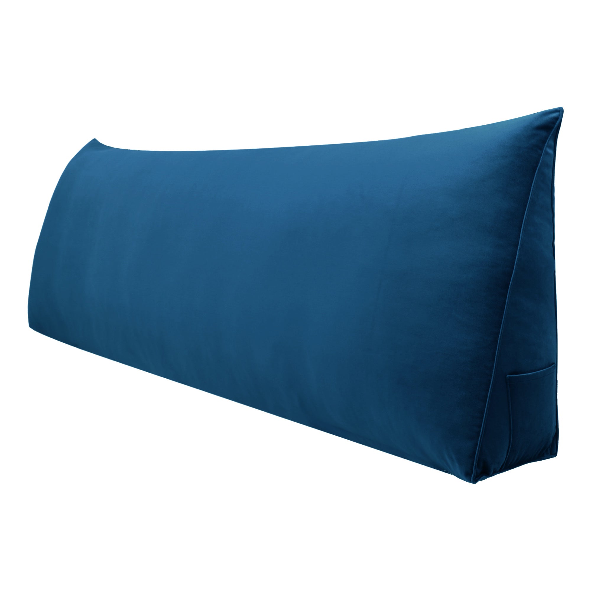 Large Pillow Positioning Wedge No Button Velvet—Deep Blue