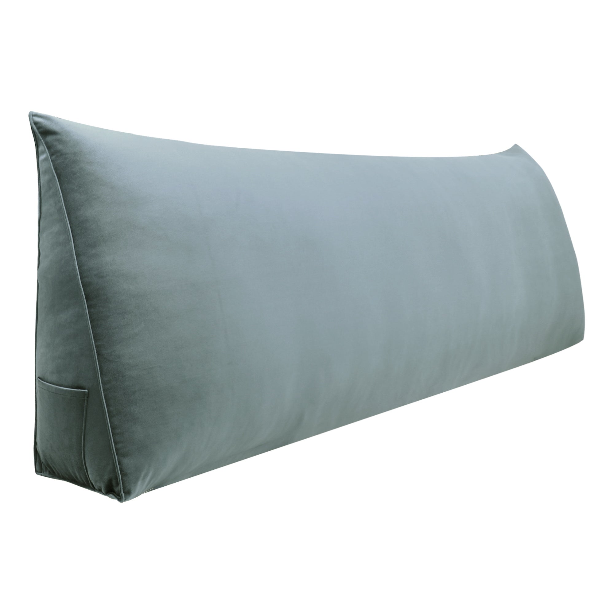 Large Pillow Positioning Wedge No Button Velvet—Grey